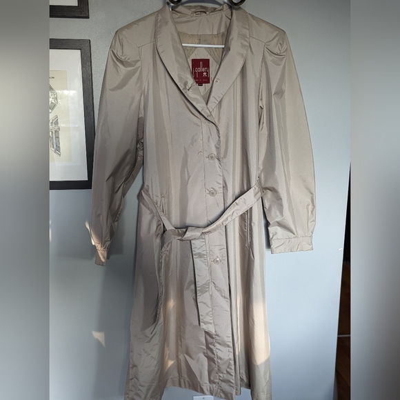 J.Gallery Long Tan Trench Coat with Belt - Picture 6 of 16